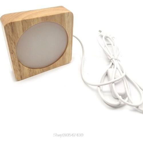 3D LED Night Light Bedroom Decoration Small Table Lamp USB 3D Crystals Glass Resin Art Ornaments Wooden Base Stand D21 Dropship