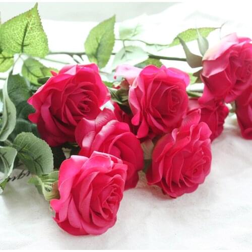 8 heads Colorful silk Flowers artificial flower Rose Home Decor for wedding small real touch roses bouquet decoration