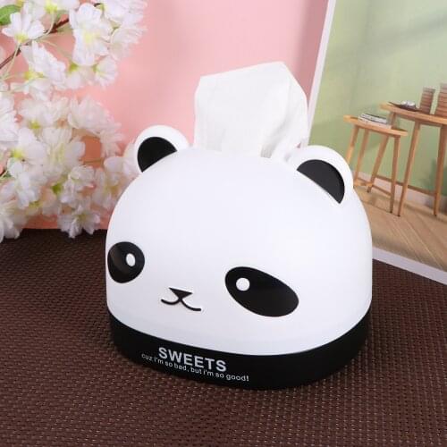 Household Desktop Tissue Box Cartoon Panda Tissue Box Creative Roll Paper Tissue Holder Paper Extraction Storage Box For Home