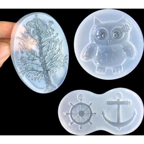 Tree owl anchor ship rudder Necklace pendant Silicone Mold Resin Silicone Mould Jewelry Making UV epoxy resin mold craft art