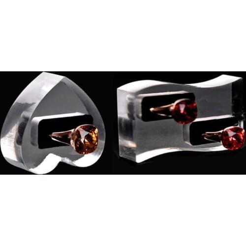 Heart/S Shape Clear Acrylic Jewelry Holder Photography Props Rings Display Stand Ornaments Show Rack
