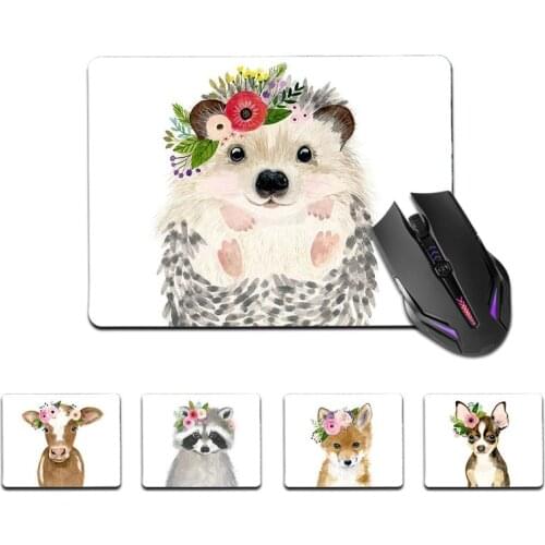 FHNBLJ Top Quality Cute Hedgehog Raccoon Fox Dog Rubber Mouse Durable Desktop Mousepad Top Selling Wholesale Gaming Pad mouse