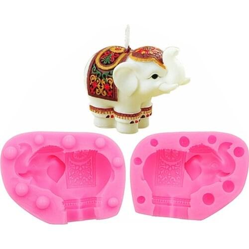 Gadgets Fondant Molds Elephant 3D Flexible Silicone Mold Candy Chocolate Mold Soap Polymer Clay Resin Mold DIY Handmade