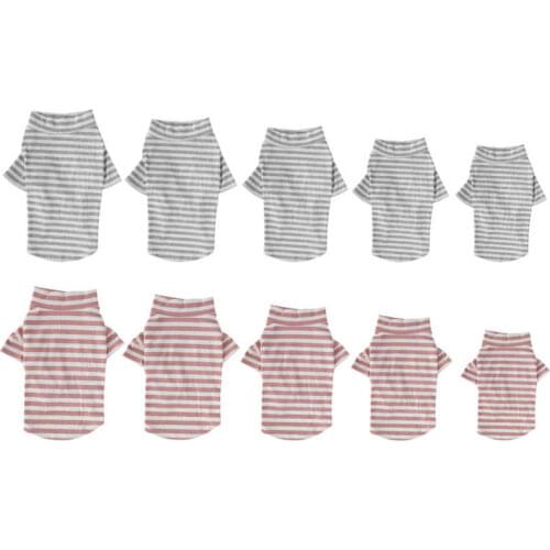 Pet Cotton Striped Shirt Dog Little Pig Cat Breathable Tee Shirts Soft Puppy Clothes