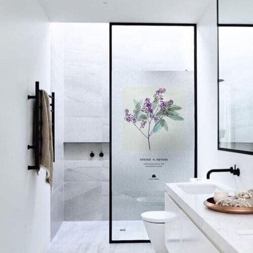 Custom Size Static Cling Window Film Lavender Decorative Private Frosted Glass Sticker For Bedroom Bathroom Kitchen Living Room