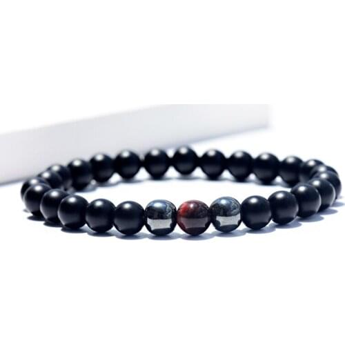 Classic Black Chakra Stone Beaded Bracelet Men 8mm Charm Trendy Women Ethnic Stretch Bracelets Fashion Jewelry