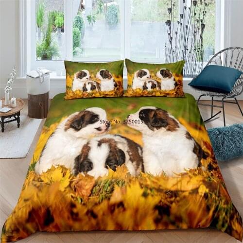 Happy Family Cute Dog 3d Printing Duvet Cover Queen King Size for Luxury Home Textiles Bedding Set Comforter Quilt Covers