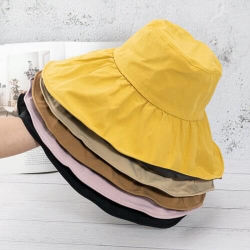 Korean Version of Black Rubber Sunscreen Sun Hat Japanese Spring and Summer Cover Face Anti-ultraviolet Sun Hat UV Fisherman Hat
