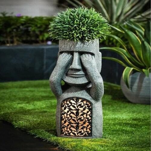 Creative New Products Covering Eyes Resin Sculpture Flower Pot Decoration Home Adornment Living Room Garden Succulent Ornaments