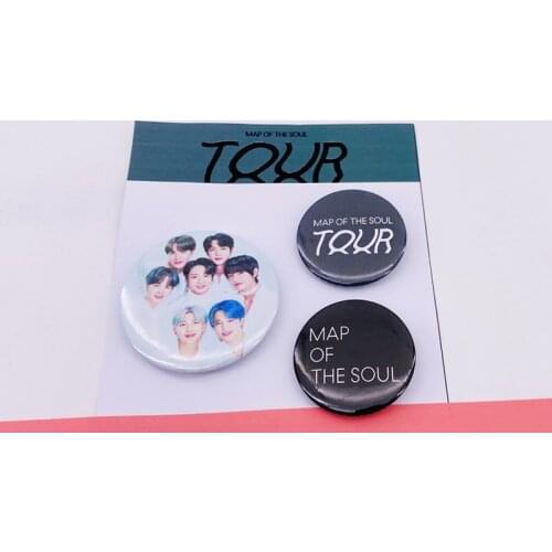 30 pcs/lot Kpop Map of The Soul Tour Round Badge Jungkook Jimin Suga V Jin Jhope RM Brooch Badge Lapel Pin Brooches Toy Gift
