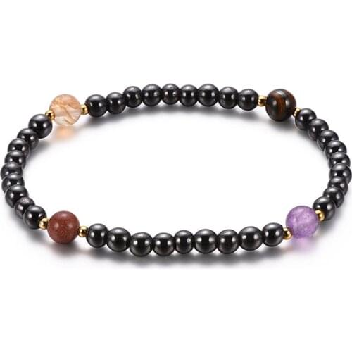 Hot Sale Fashion Hematite woman/girl Black stone Hematite Magnetic Anklets Multicolor Beads Elegant Jewelry Lovers Gifts