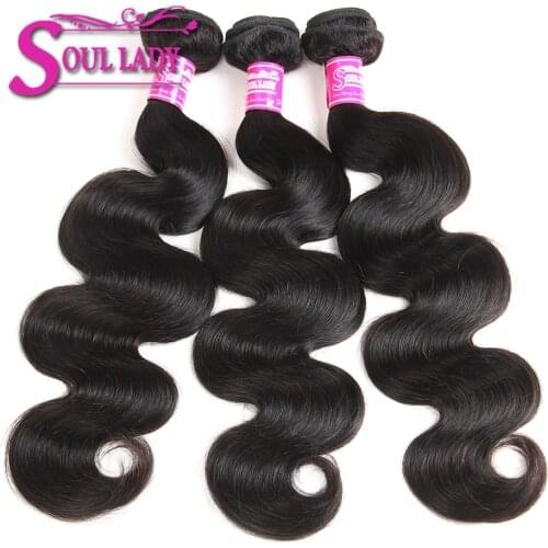 SouL Lady Cheap Malaysian Body Wave Bundles Remy Hair Bundles Human Hair Body Wave Natural Black Color BodyWave Bundles
