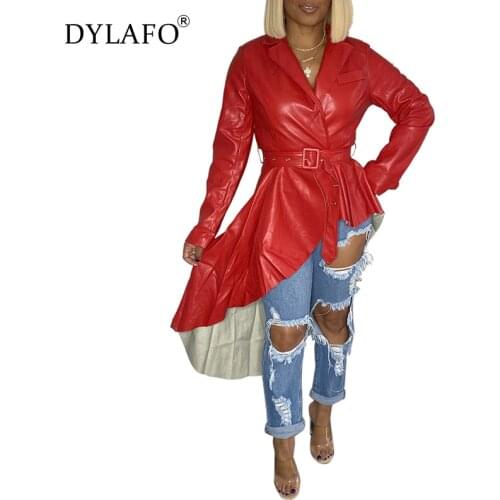 Fashion PU Leather dress women v neck long sleeve sexy dress sash winter spring red flare dress package hip dress vestido