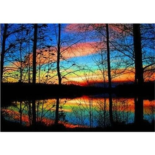 Square drill diamond Embroidery Mosaic painting kit rhinestones diy diamond painting unfinish room decor Craft Forest Rays 6485R