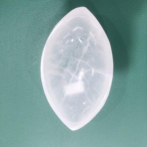Natural Crystals Quartz Selenite Eye Shape Bowl Energy Reiki Stones Room Home Office Aquarium Decoration Accessories Gemstone