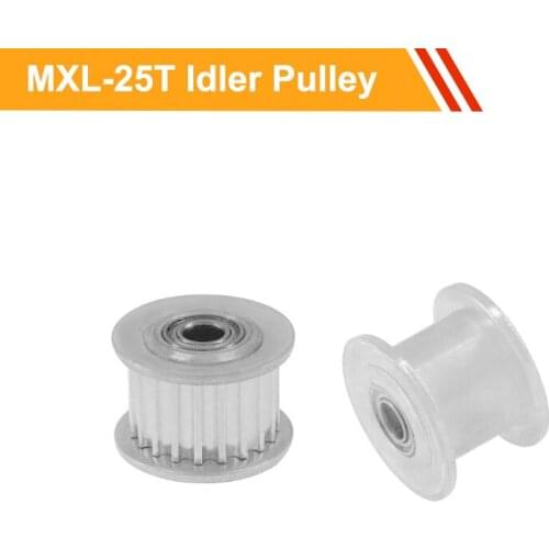 Tension Belt Idler Pulley MXL 25T with/without Teeth 7mm/11mm Belt Width Idler Pulley 3/4/5/6mm Bore Passive Pulley Wheel