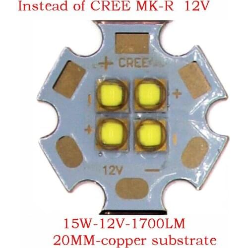 NEW 2PCS 6V/12V LG3535 4Chips 4-18W LED Emitter instead of MKR XHP50 Cool White Warm White LED with 20MM Cooper PCB