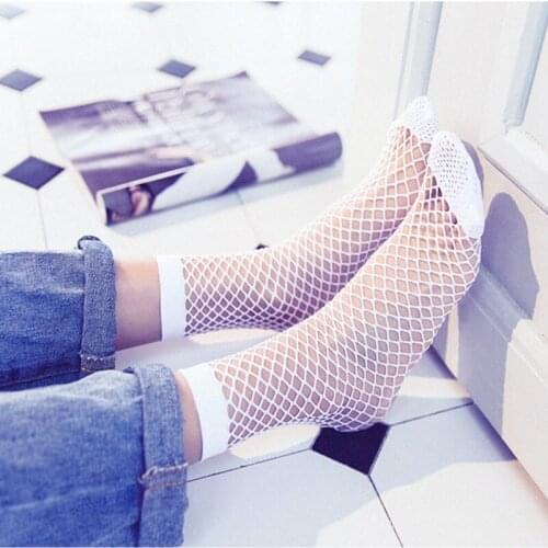 New Hot Fashion Nice Fish Net Mesh Short Socks Summer Women Cool White All-match Net Socks Nice Hollow Mesh Socks