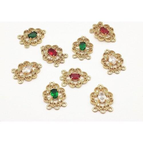 New Arrival! 18x13mm 50pcs Cubic Zirconia Oval Connectors for Handmade Necklace/Earring DIY Parts,Jewelry Findings & Components