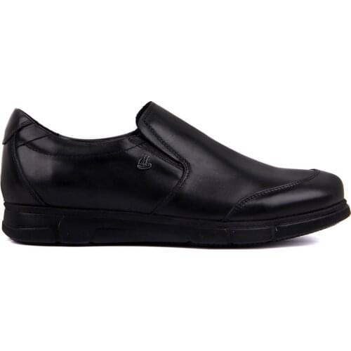 Sail-Lakers Black Genuine Leather Step-in Men Casual Shoes