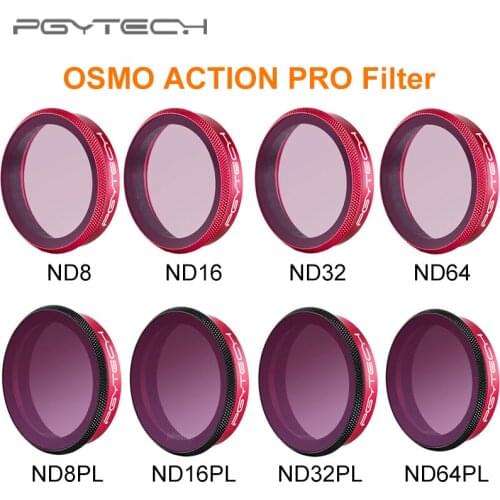 PGYTECH DJI Osmo Action Camera Lens Filters Kits ND4/8/16/32/64 ND4/8/16/32/64-PL Sets for OSMO ACTION Camera Lens Accessories