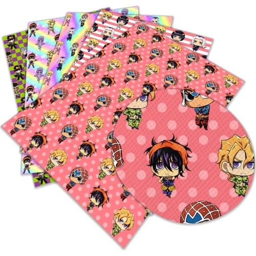 Cartoon Character Printed Faux Leather Sheets Fabric for DIY Hair Bows Earrings Craft 22*30cm
