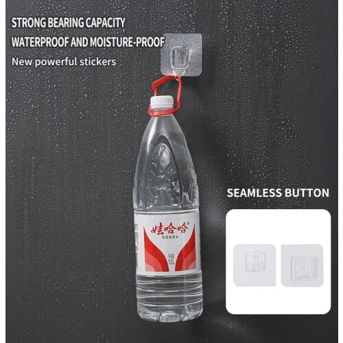 Kitchen Bathroom Transparent Hooks Adhesive Wall Hooks Hanger Suction Cup Sucker Wall Double-Sided Strong Storage Holder