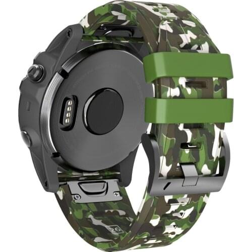 Quick Fit 26mm Watch Band Soft Silicone Camouflage Replacement Strap for Garmin Fenix5x Fenix 3 / Fenix 3 HR Smart Watches 5.17