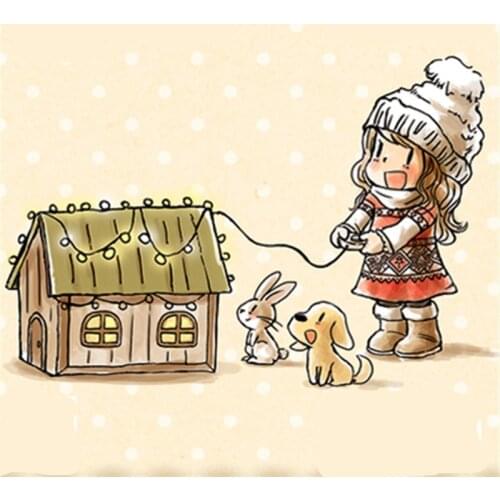 Rubber Silicone Clear Stamps for Scrapbooking Tampons Transparents Seal Background Stamp Card Making Diy Cartoon Girl