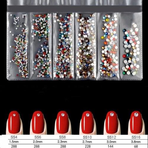 SS4-SS20 Glass Rhinestones For Nails 3d Flatback Glass Strass Non Hotfix Crystal Charm Nail Art Glitter Decorations