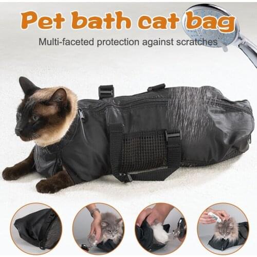 Newest Heavy Duty Mesh Cat Groom Bathing Restraint Bag Breathable Portable Anti-scratch Tool