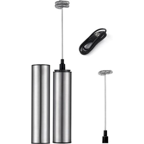 USB Rechargeable Stainless Steel Milk Frother Multi-Function Machine Electric Milk Frother