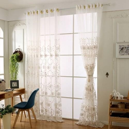 White Curtain Cloth Thickened Translucent Embroidered Window Screen Custom-made Tulle for Living Room Bedroom Study