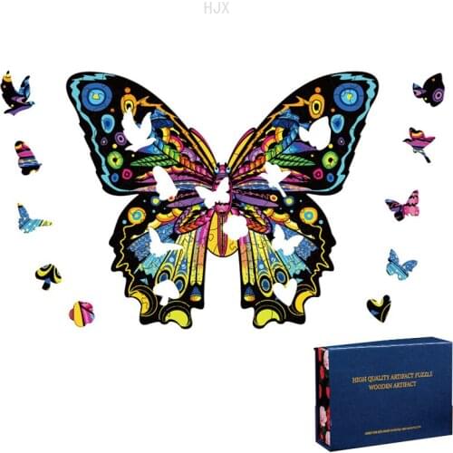Funny Butterfly Jigsaw Puzzle 300 Pieces Wooden Toys Animal Puzzles Learning Toy for Kids Boy Girl Children Adult Birthday Gift