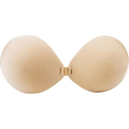 Women Strapless Self Adhesive Silicone Bra Sexy Backless Thicken Push Up Front Closure Invisible Sticky Nipple Covers