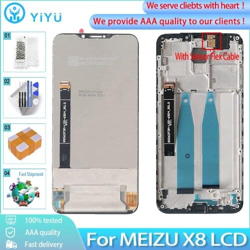 6.2" AAA+++ For Meizu X8 X 8 LCD Display Touch Screen Digitizer With Frame Replacement For Meizu X8 M852H M852Q Screen Display