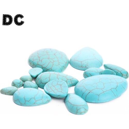 10pcs/Set Natural Stone Necklace Charms Howlite stone Cabochon December Birthstone Smooth Polished Howlite Cabochon Howlite