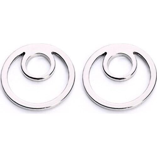 10pcs/lot 15mm stainless steel circle Connector Metal Alloy Pendant For DIY bracelet Jewelry Making fh54d