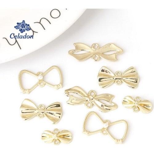 30pcs Mixed Style Gold Color Alloy Metal Bow Bowknot Charms Pendant for Necklace Earring Diy Bracelet Charms Jewelry Making