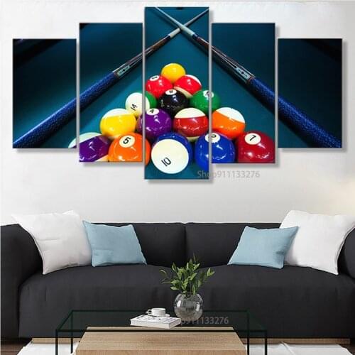 5 Piece canvas painting art billards sports painting HD pictures wall art Home Decoration for Living with frame
