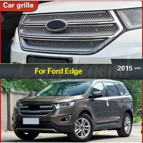 Car accessories 304 Stainless fit well modification car front grille racing grills grill cover trim for Ford Edge 2015