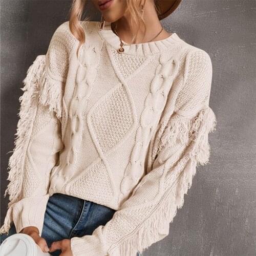 Oversized Pullovers Sweater Women Elegant Solid Hook Flower Hollow Autumn Winter Loose Long Sleeve Sweaters Streetwear Warm 2021