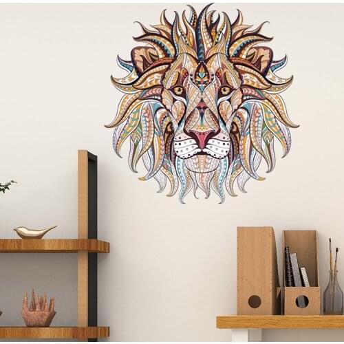 Color lion head creative wall sticker folding version living room background wall decoration wall sticker room decoration