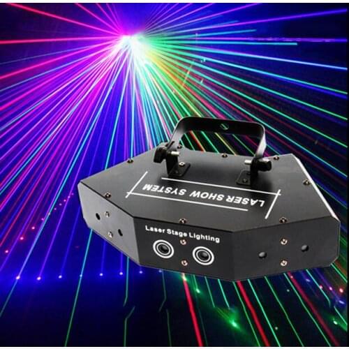 RGB 6 Laser image Lines Beam Scans DMX DJ Bar Coffee Xmas Home Party Disco Effect Lighting Light Laser light Show