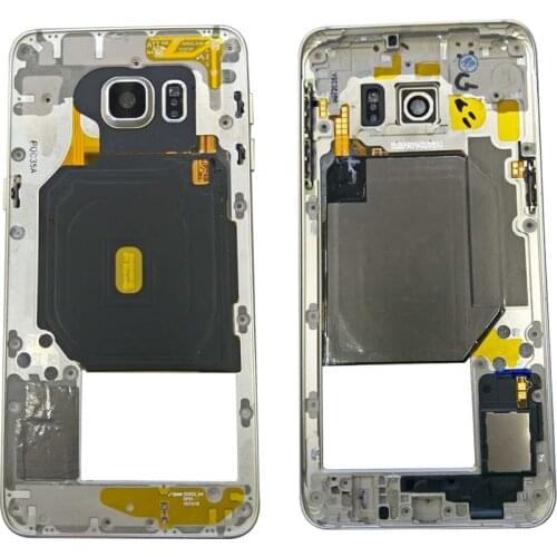 For Samsung Galaxy S6 Edge Plus G928 Middle Frame Bezel Housing Cover Chassis with Back Camera Glass Lens