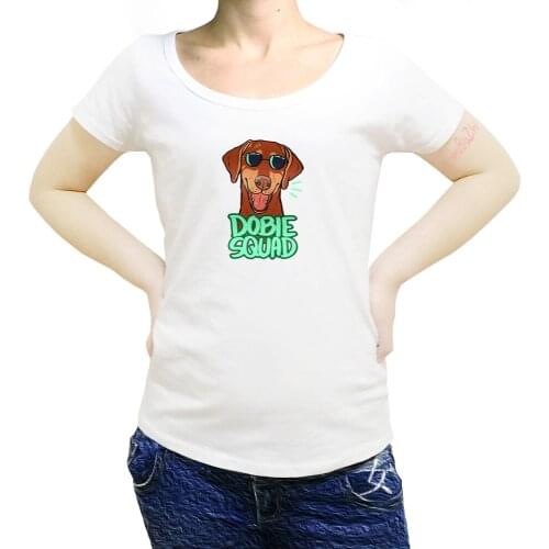 Doberman Pinscher T-shirt Cartoon Tee Dog Cartoon t shirt women girl Fashion tshirt free shipping top shubuzhi funny sbz8183
