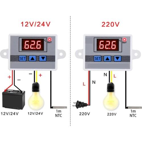 Electricity Temperature Controller Switch with Probe W3002 10A Thermostat Control Digital Sensor for Household Accessories