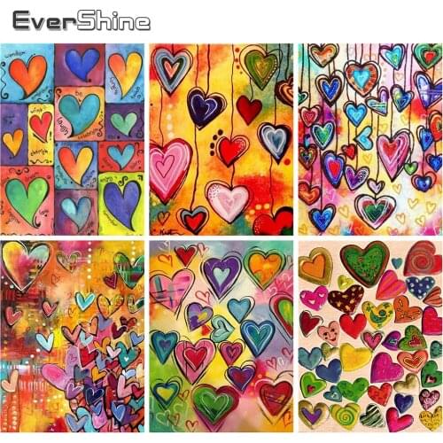 Evershine 5D Diamond Painting Love Heart Full Square Diamond Mosaic Embroidery Sale Cartoon Picture Of Rhinestones Home Decor