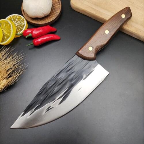 Hand Forging Kitchen Knife High Carbon Steel Chopping Cleaver Chef Knife Cooking Tools Meat Slicer Butcher