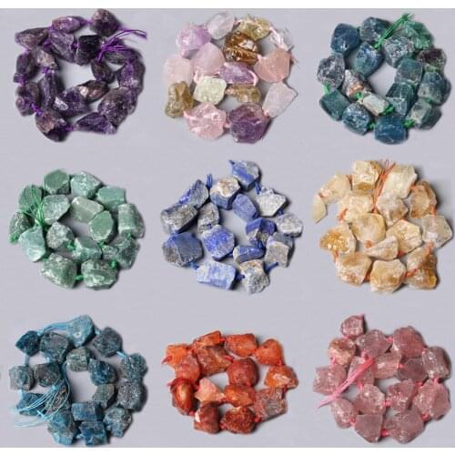 15inch Natural Irregular Freeform Raw Stone Rough Lapis lazuli Amethysts Quartz 20-30mm Minerals Crystal Beads Jewelry Making